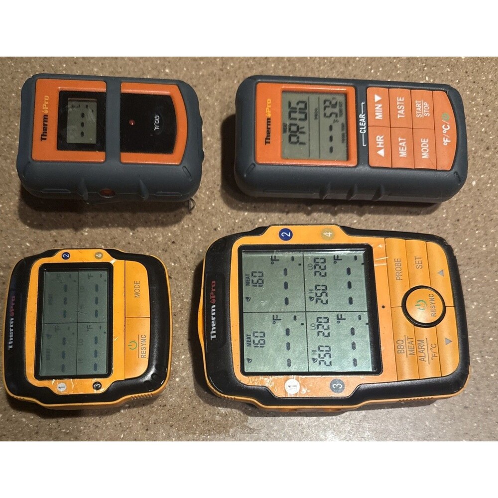 ThermoPro TP08 & TP25 Wireless BBQ Meat Thermometer Lot - 4 Units + 8 Probes